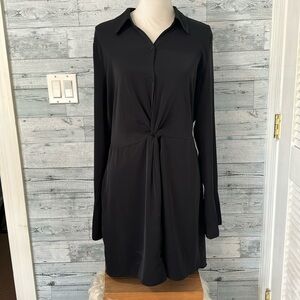 NWT ABERCROMBIE & FITCH BLACK TWIST FRONT DRESS SIZE LARGE TALL.